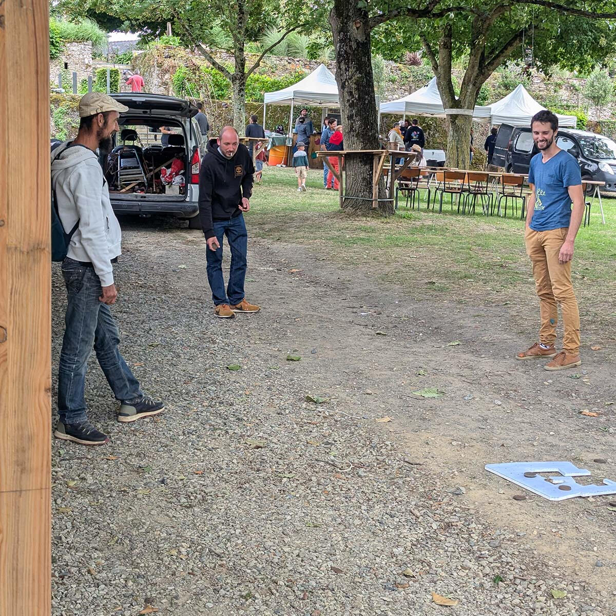 Vue du jeu du palet sur cyanotype "en live" — Daon (53)